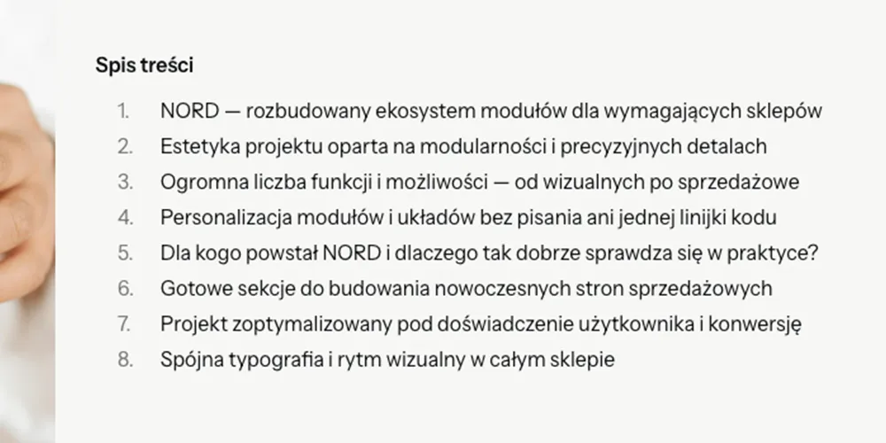 automatyczny spis treści na blogu