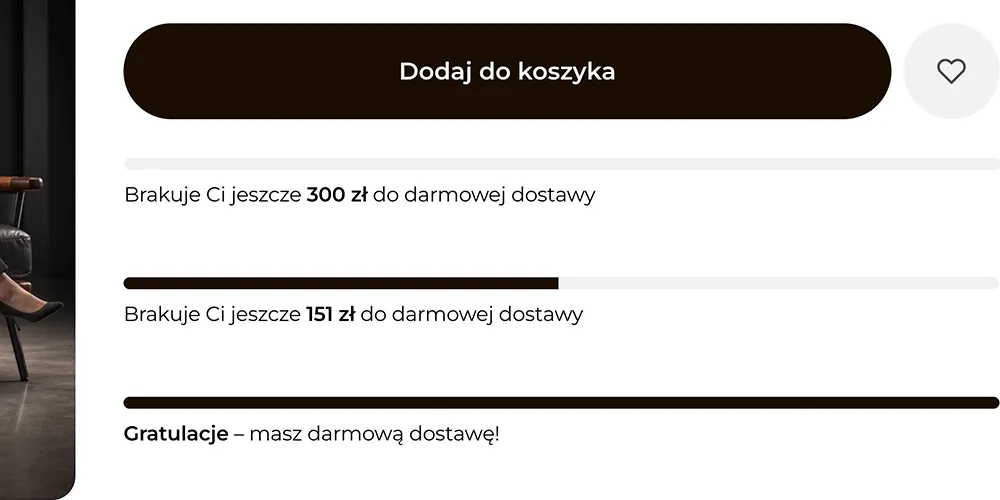 pasek postępu darmowej dostawy shoper