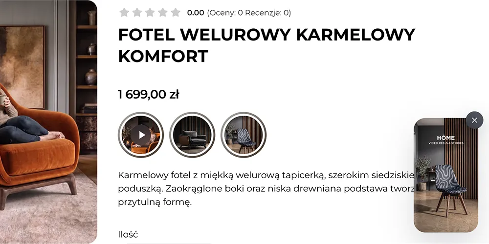 wideo reels and stories shoper
