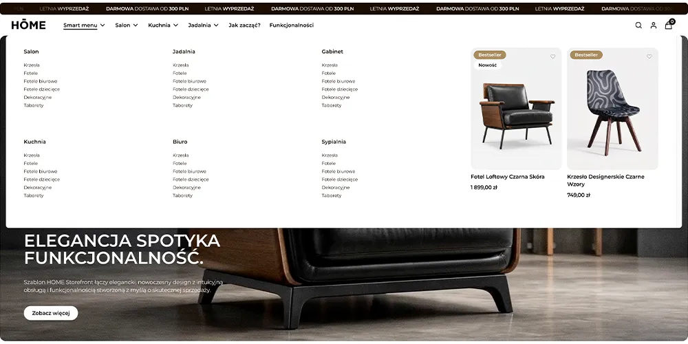 Smart Menu - menu kurtynowe i rozwijane
