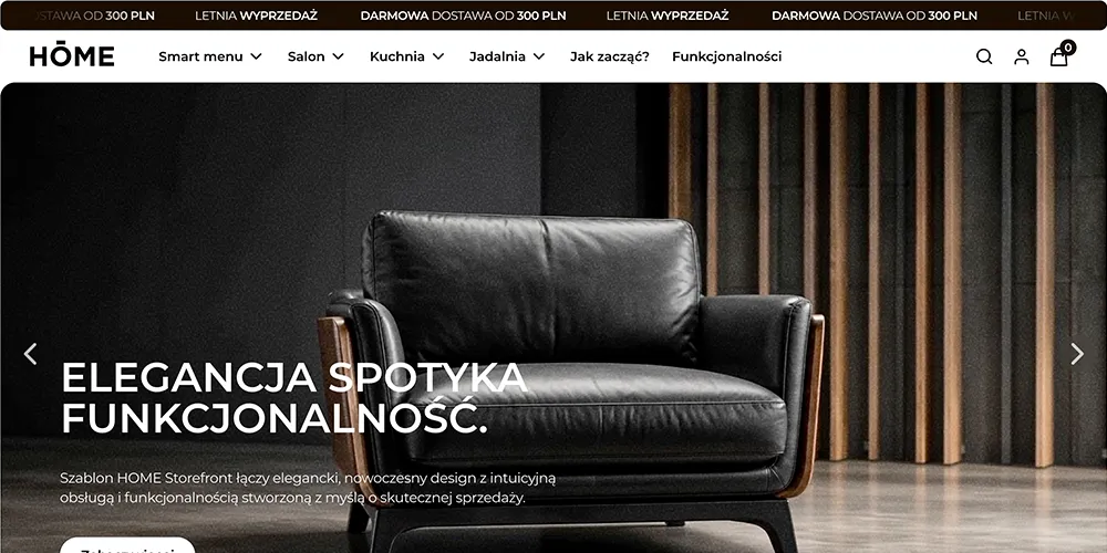 przewijany górny pasek informacji top bar shoper